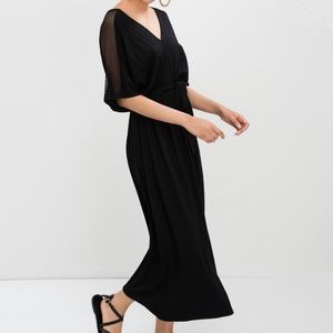 MILAN KISS Mesh Panel Dolman Sleeve Maxi Dress GUC